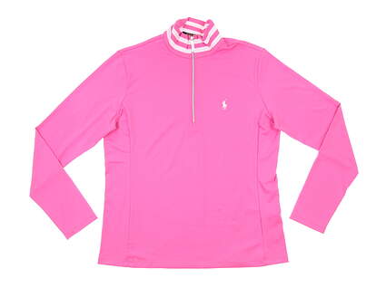 New Womens Ralph Lauren Golf 1/2 Zip Pullover Large L Pink MSRP $148 281736864002