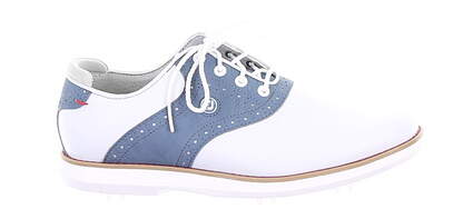 New Womens Golf Shoe Footjoy 2021 Traditions Medium 7.5 White/Blue MSRP $100 97903