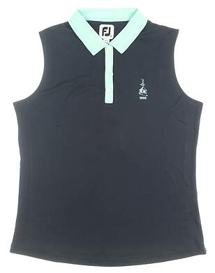 New W/ Logo Womens Footjoy Golf Sleeveless Polo Medium M Navy Blue MSRP $80 27923