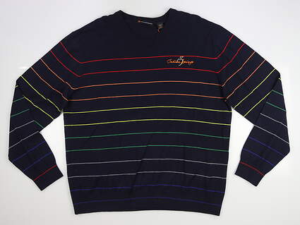 New W/ Logo Mens DONALD ROSS Calvin Merino Wool Sweater XX-Large XXL Navy Blue MSRP $225 SP301-220-400
