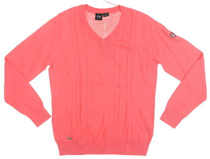 New W/ Logo Womens Nivo Sport Walker Sweater Large L Sunkist Coral MSRP $92