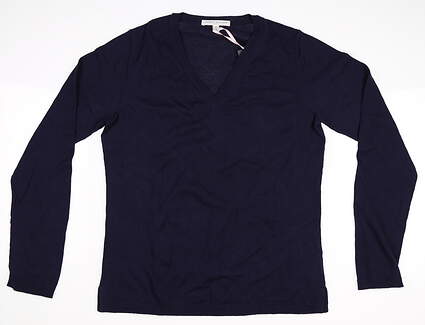 New Womens Fairway & Greene Sweater Medium M Navy Blue MSRP $60