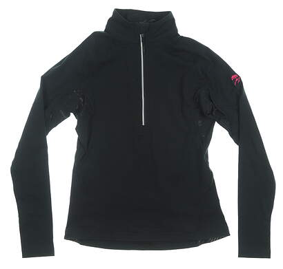 New W/ Logo Womens Level Wear Energy 1/2 Zip Pullover X-Small XS Black MSRP $65