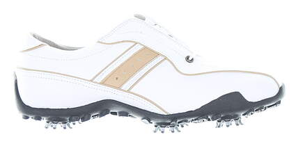 New Womens Golf Shoe Footjoy LoPro Collection Medium 5 White/Brown MSRP $60 97153