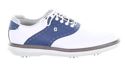 New W/O Box Mens Golf Shoe Footjoy 2021 Traditions Medium 9 White/Blue MSRP $130