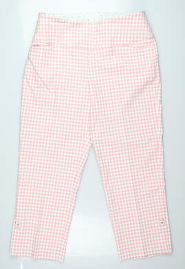 New Womens Swing Control Golf Pants 12 Pink White Gingham MSRP $138 M3061SW