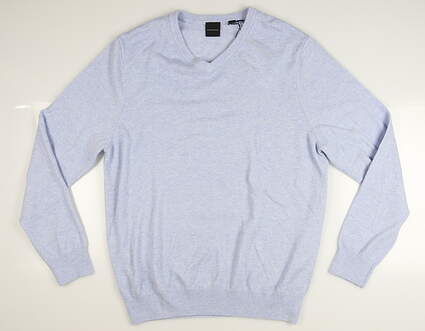 New Mens Dunning Bristow V-Neck Sweater Large L Blue MSRP $250