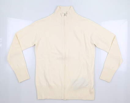 New Womens Peter Millar Cashmere Sweater Medium M White MSRP $220 LF16S07