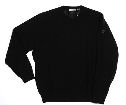 New W/ Logo Mens DONALD ROSS Lambswool Sweater X-Large XL Black MSRP $195 DR402C-216-001