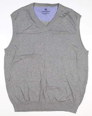 New Mens DONALD ROSS Cotton Jersey V-Neck Sweater Vest X-Large XL Gray MSRP $125 DR213V