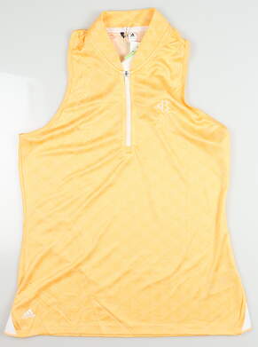 New W/ Logo Womens Adidas Golf Sleeveless Polo X-Small XS Acid Orange MSRP $65