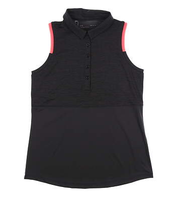 New Womens Under Armour Golf Sleeveless Polo Medium M Charcoal MSRP $60