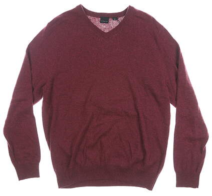 New Mens Dunning Bristow V-Neck Sweater Large L Maroon MSRP $250