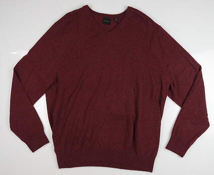 New Mens Dunning Bristow V-Neck Sweater XX-Large XXL Maroon MSRP $250