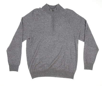 New Mens Dunning Lagmore 1/4 Zip Sweater Large L Gray MSRP $275
