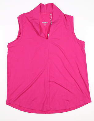 New Womens Swing Control Bamboo Sleeveless Polo Small S Bubblegum MSRP $75