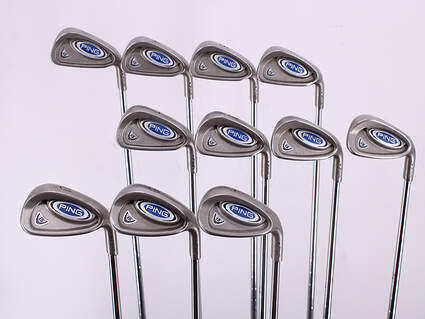 Ping i5 Iron Set 3-PW GW SW Stock Steel Stiff Right Handed Blue Dot 38.25in
