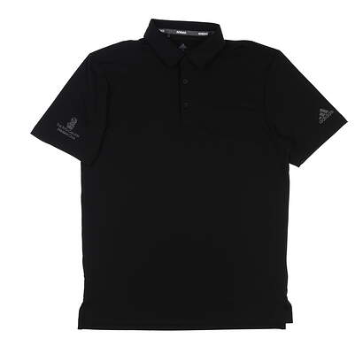 New W/ Logo Mens Adidas Ultimate 2.0 Solid Polo Small S Black MSRP $65 FS8732