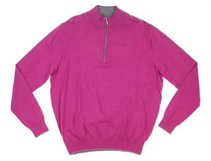 New Mens Carnoustie 1/4 Zip Golf Sweater Large L Pink MSRP $140