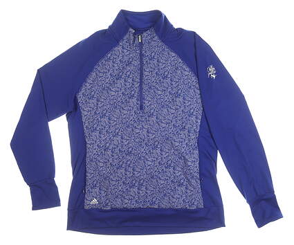 New W/ Logo Womens Adidas Climawarm 1/2 Zip Pullover X-Large XL Blue MSRP $100 BC5272