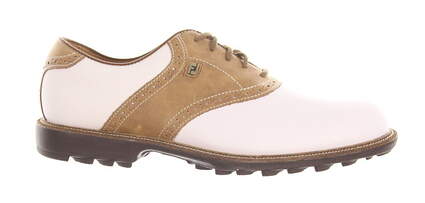 New Mens Golf Shoe Footjoy Professional Wide 10 White/Brown MSRP $180 57002