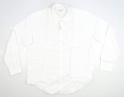 New Mens Peter Millar Golf Button Up X-Large XL White MSRP $138 MS20W01NBL