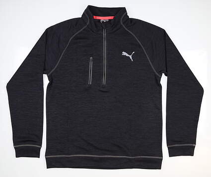 New Mens Puma 1/2 Zip Golf Pullover Designed for Rickie Fowler Small S Black MSRP $125 574593-01