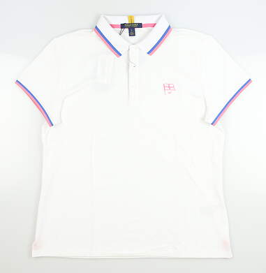 New W/ Logo Womens Ralph Lauren Golf Polo Large L White MSRP $110