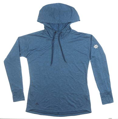 New W/ Logo Womens Adidas Golf Sweatshirt Small S Blue MSRP $75