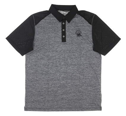 New W/ Logo Mens Adidas Golf Polo Large L Black MSRP $50