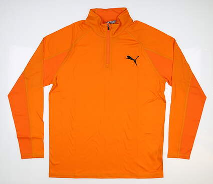 New Mens Puma 1/4 Zip Golf Pullover Designed for Rickie Fowler Small S Orange MSRP $80 572366-14
