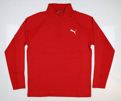 New Mens Puma 1/4 Zip Golf Pullover Designed for Rickie Fowler Small S Red MSRP $80 572366-08