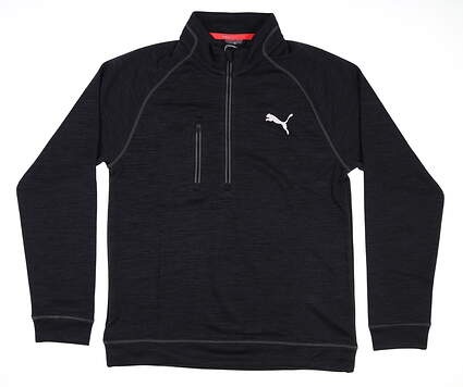 New Mens Puma 1/2 Zip Golf Pullover Designed for Rickie Fowler Small S Black MSRP $80 574593-01