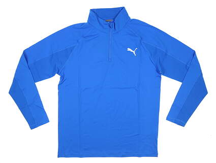 New Mens Puma Core 1/4 Zip Pullover Designed for Rickie Fowler Small S Electric Blue Lemonade MSRP $65 572366-09