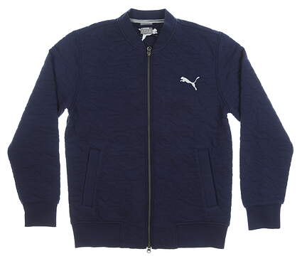 New Mens Puma Golf Jacket Designed for Rickie Fowler Small S Navy Blue MSRP $140 576119-01