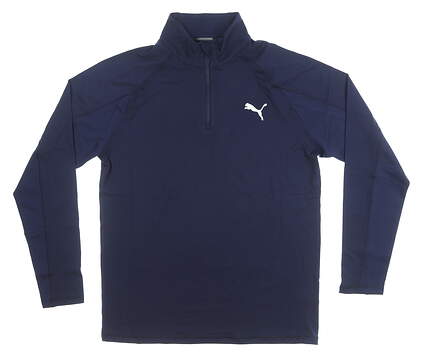 New Mens Puma Core 1/4 Zip Pullover Designed for Rickie Fowler Small S Peacoat MSRP $65 572366-04