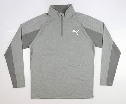New Mens Puma Core 1/4 Zip Pullover Small S Gray Heather MSRP $65 572366-03