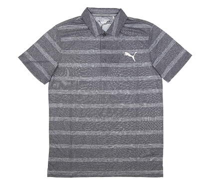 New Mens Puma Pounce Stripe Designed for Rickie Fowler Polo Small S Peacoat MSRP $75 572350-01