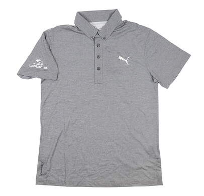 New Mens Puma Oxford Heather Polo Designed for Rickie Fowler Small S Peacoat MSRP $75 574613-02