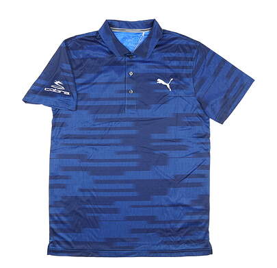 New Mens Puma PWRCOOL Blur Polo Designed for Rickie Fowler Small S Peacaot MSRP $75 574557-02