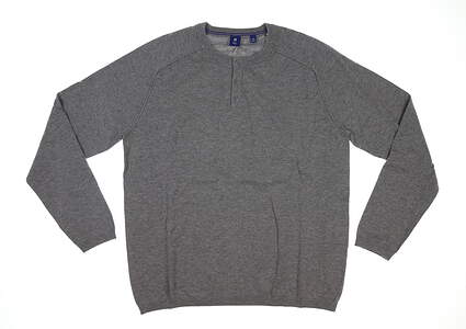 New Mens Footjoy Henley Sweater Large L Heather Gray MSRP $120 25177