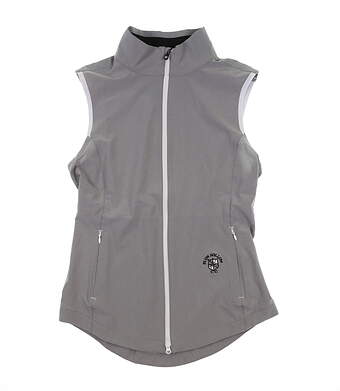 New W/ Logo Womens Footjoy Stretch Woven Full-Zip Vest Small S Heather Gray MSRP $165 27573