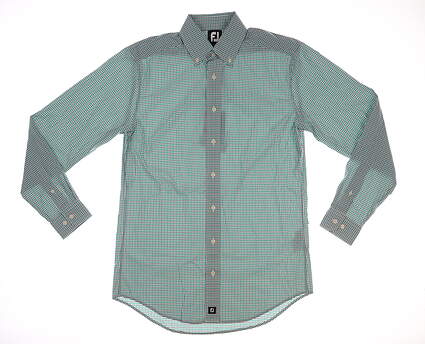 New Mens Footjoy Golf Button Up Small S Green MSRP $88