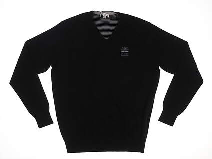 New W/ Logo Mens Golf Peter Millar Sweater Medium M Black MSRP $265