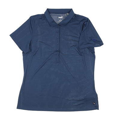 New W/ Logo Womens Puma Daily Polo Large L Navy Blue MSRP $60 193525210860