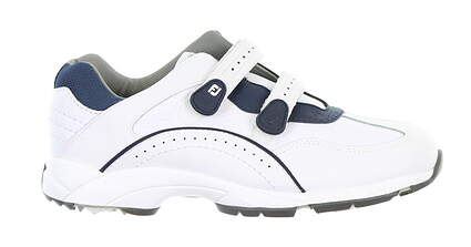 New Mens Golf Shoe Footjoy Golf Sneaker Medium 10 White/Navy Blue MSRP $100 56733