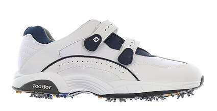 New Mens Golf Shoe Footjoy Golf Sneaker Medium 9 White/Navy Blue MSRP $100 50026