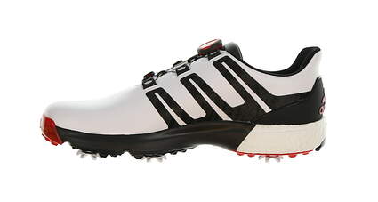 New Mens Golf Shoe Adidas Powerband Boa Boost Medium 10 White/Black/Red MSRP $180