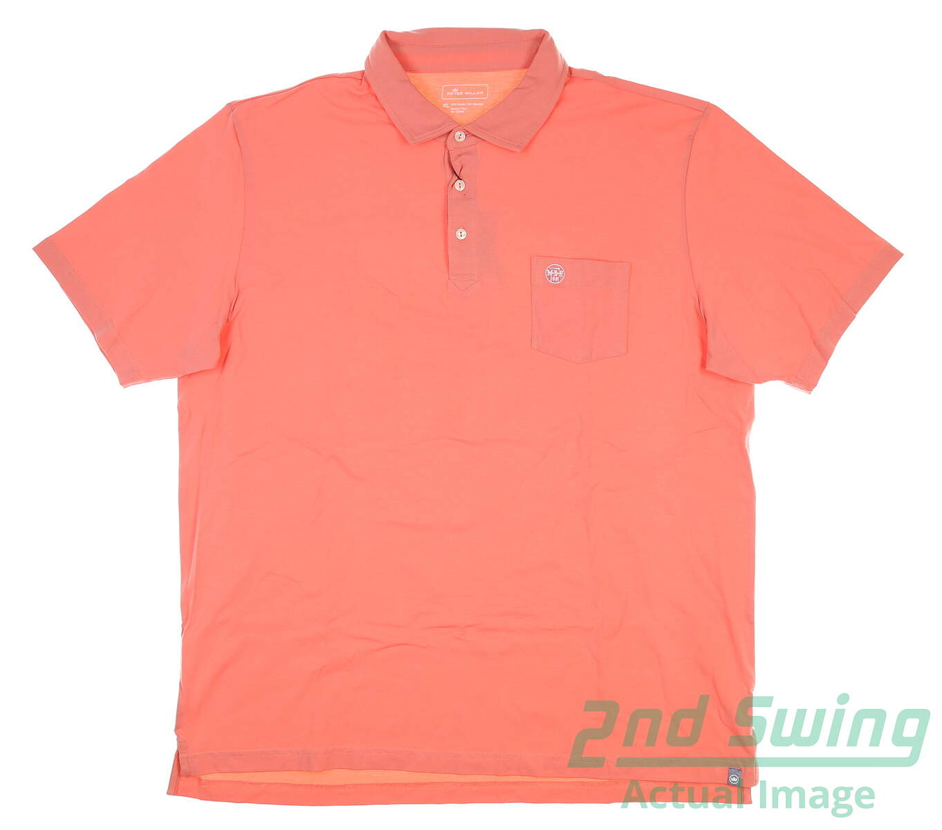 New W Logo Mens Peter Millar Golf Polo X Large Xl Salmon Msrp 98 Ms19k70p 2nd Swing Golf