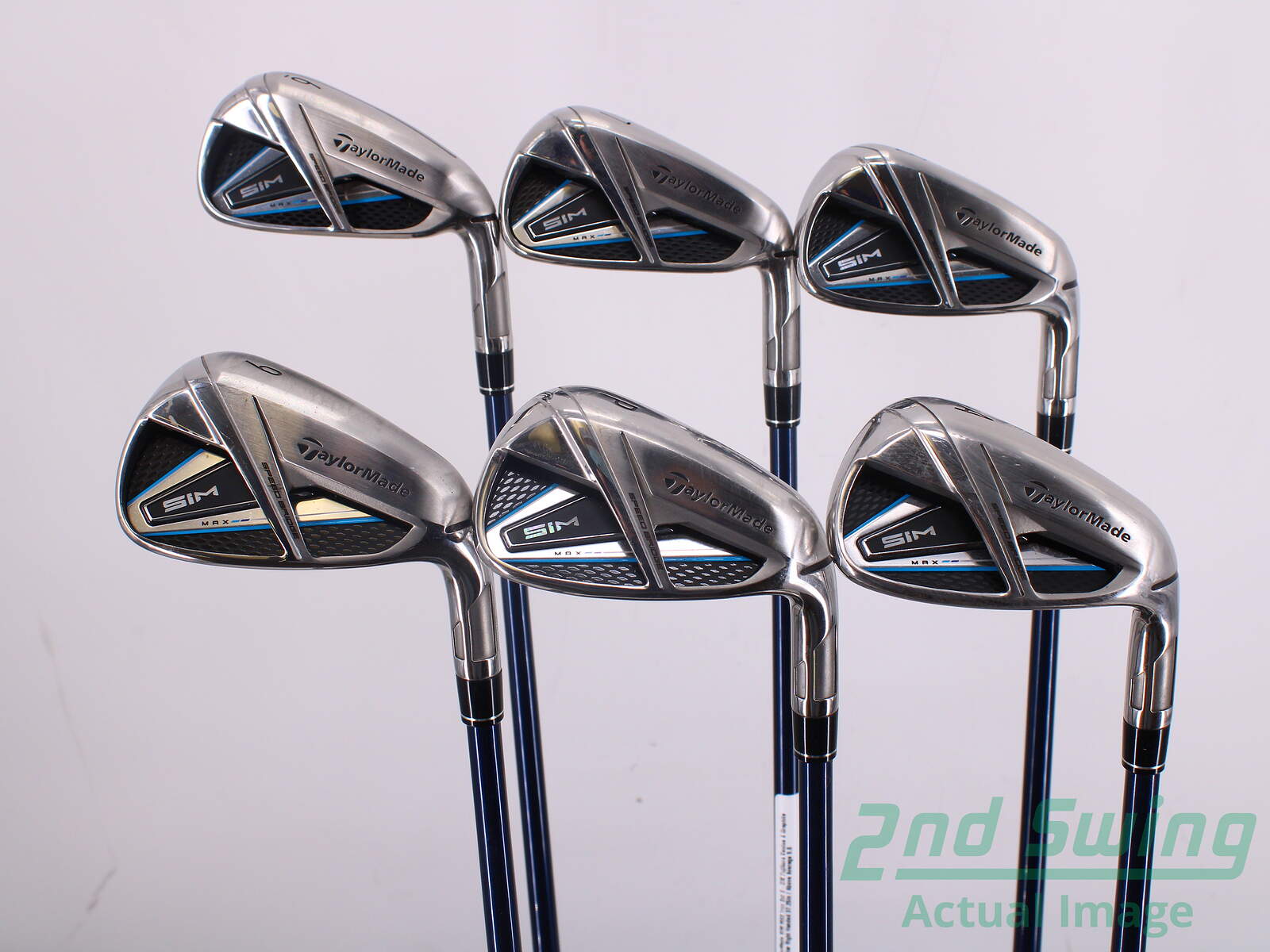 Used TaylorMade SIM MAX Iron Set 6-GW Fujikura Ventus 6 Graphite Regular Right Handed 37.25in ...